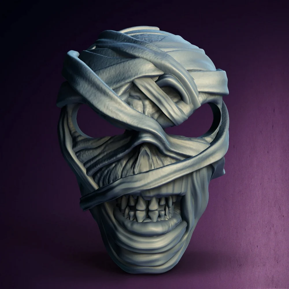 Mummy Spooky Mask — Cosplay / Halloween STL render Mummy Spooky Mask — Cosplay / Halloween 3D printable STL model
