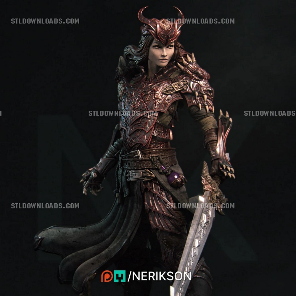 Aleehra — Original Character / Fantasy STL render Aleehra — Original Character / Fantasy 3D printable STL model