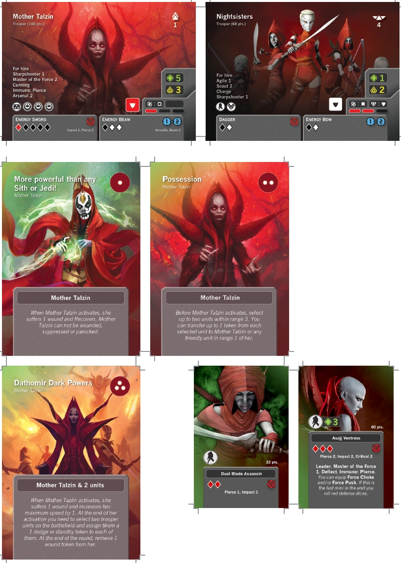 Nightsisters Fan Cards — Star Wars 3D printable STL model