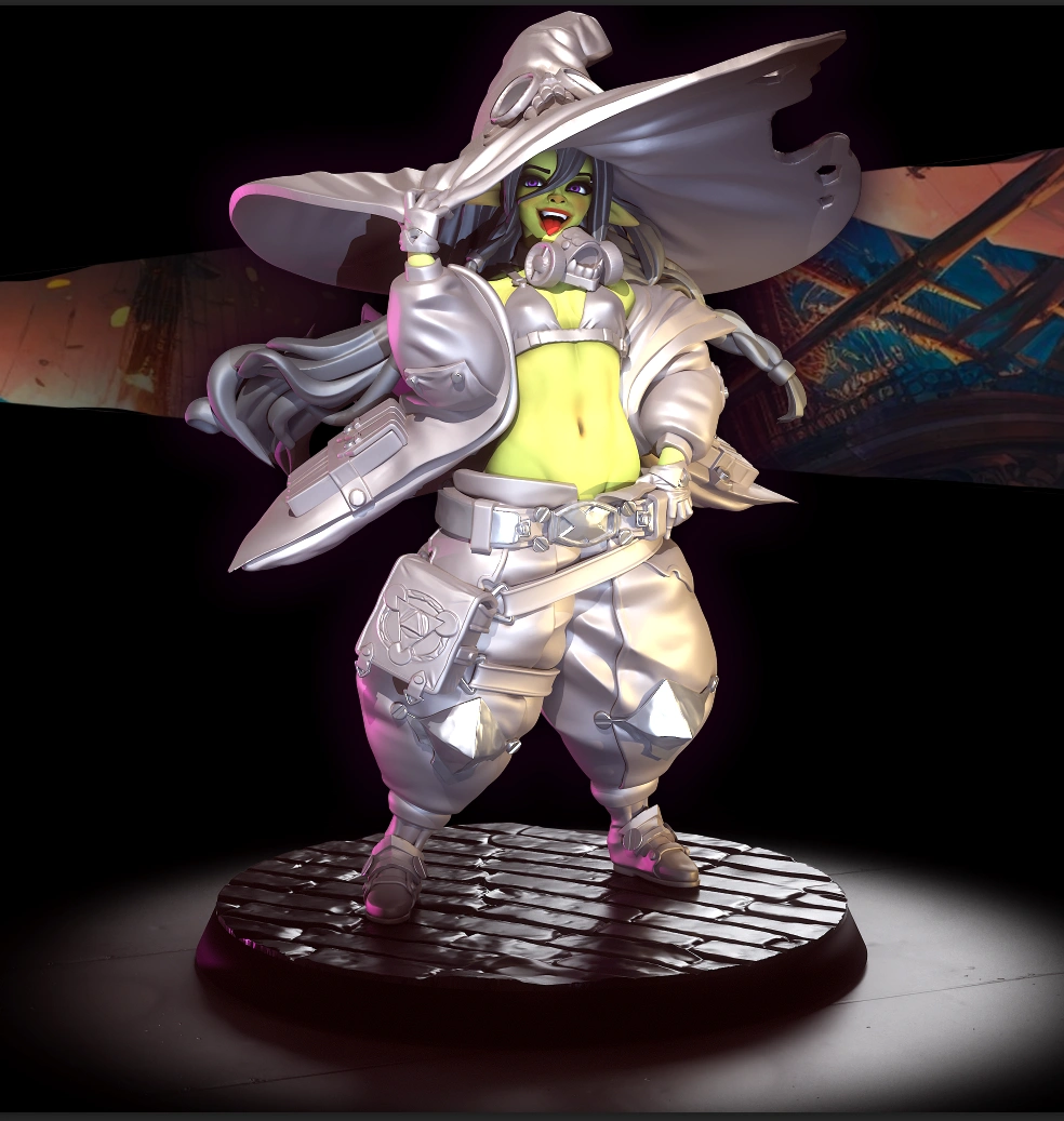 Nimue Goblin Witch — Fantasy STL render Nimue Goblin Witch — Fantasy 3D printable STL model