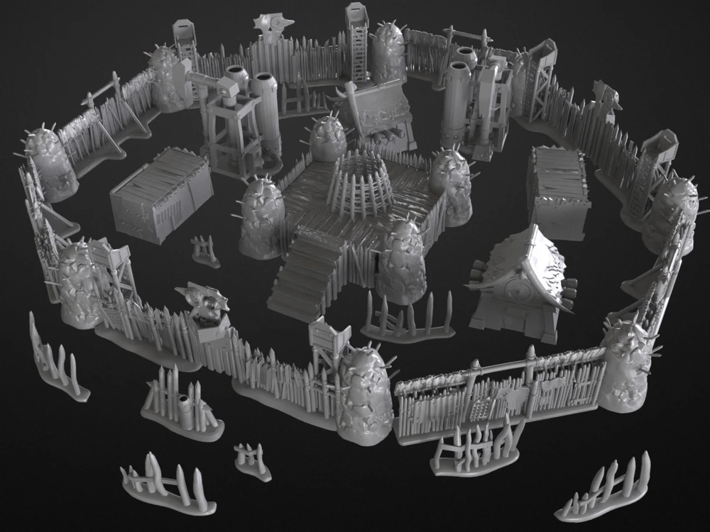 Ork Fortress — Warhammer 40K STL render Ork Fortress — Warhammer 40K 3D printable STL model