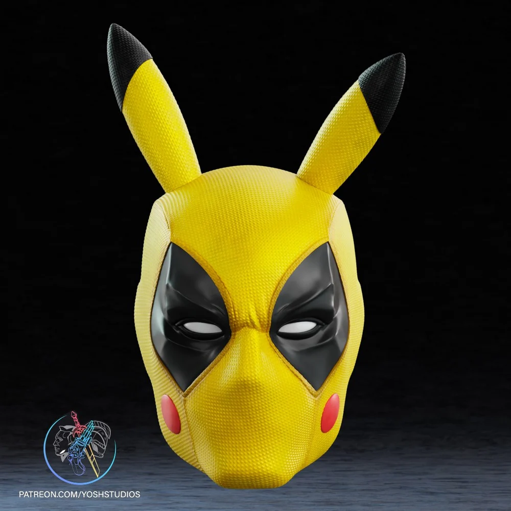 Pikapool Helmet — Pokémon / Deadpool Crossover 3D printable STL model