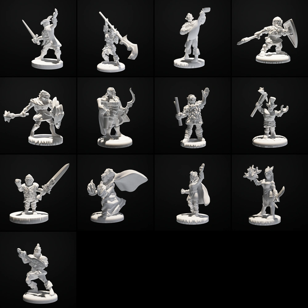 Player Character Pack 03 STL render Player Character Pack 03 3D printable STL model