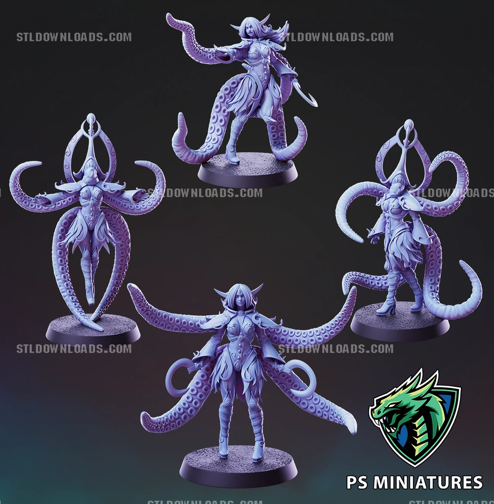 Elf Eldritch Cultist Bundle and Pinups — Fantasy Alt STL render Elf Eldritch Cultist Bundle and Pinups — Fantasy Alt 3D printable STL model