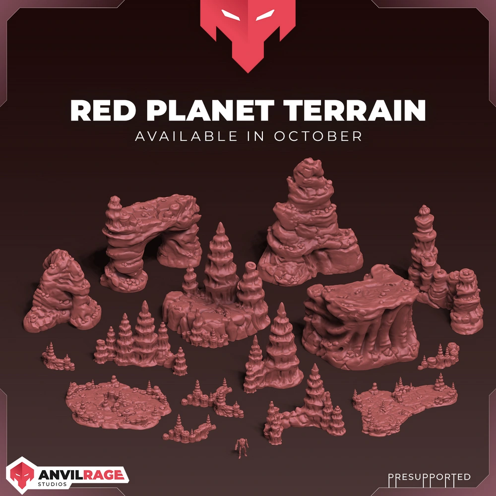 Red Planet Terrain — Warhammer 40K 3D printable STL model