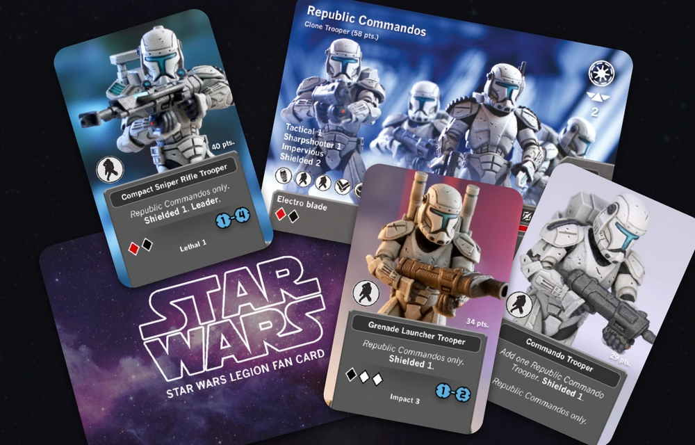 Republic Commandos Fan Cards — Star Wars STL render Republic Commandos Fan Cards — Star Wars 3D printable STL model