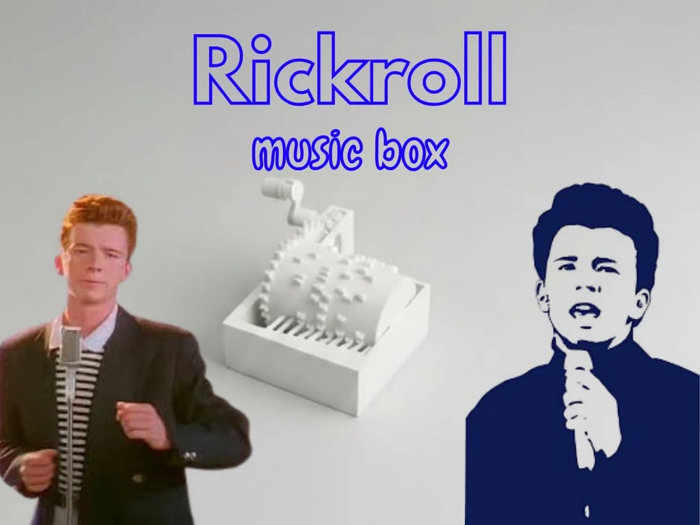 Rickroll Music Box 3D printable STL model