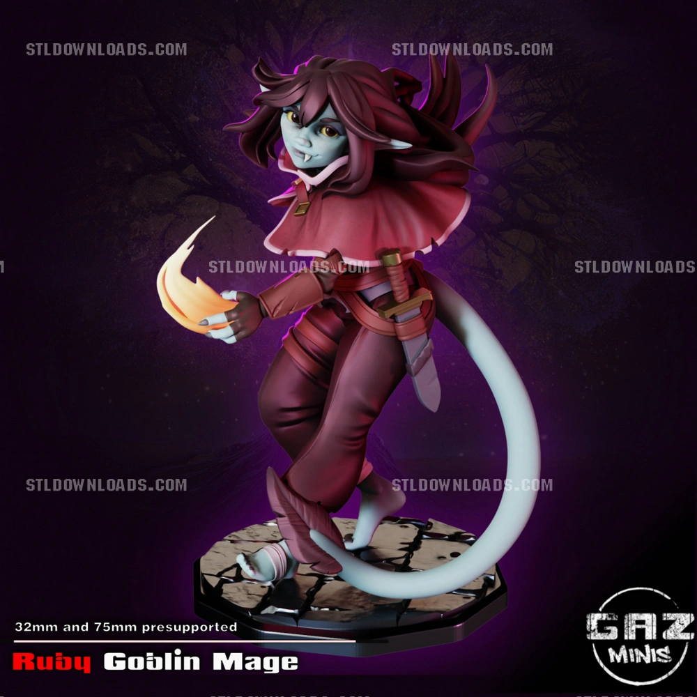 Ruby Goblin Mage — Fantasy 3D printable STL model