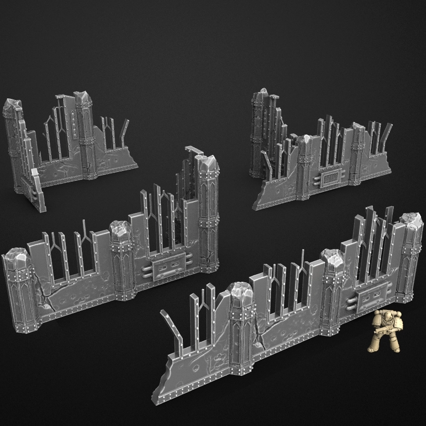 Ruined Walls 3D printable STL model