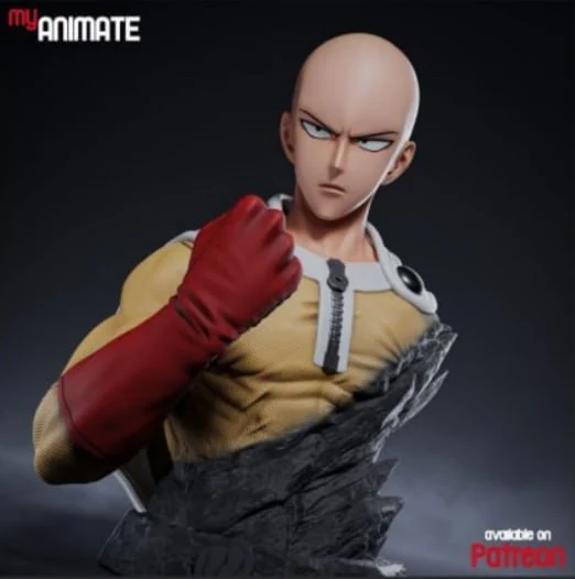 Saitama Bust — One Punch Man 3D printable STL model