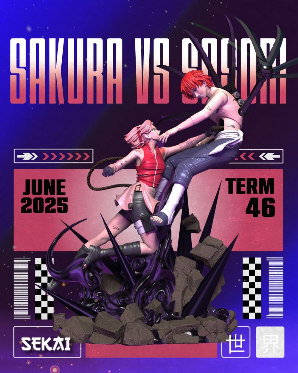 Sakura vs Sasori Sculpture — Naruto 3D printable STL model