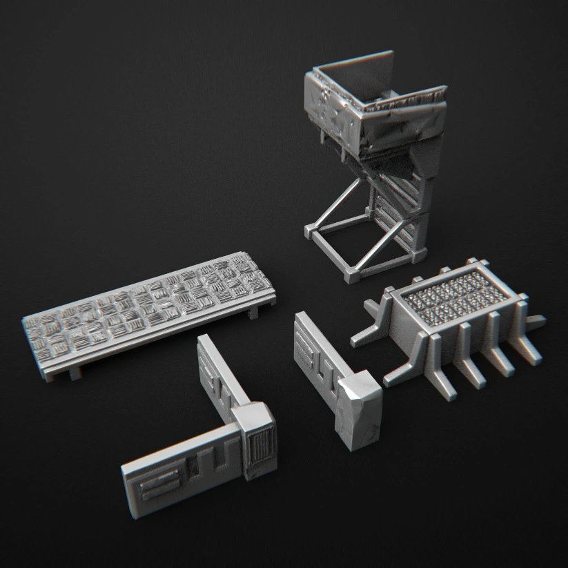 Set Cyberpunk Suburb Asset 3D printable STL model
