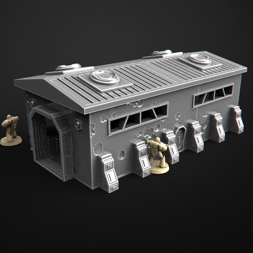 Set Cyberpunk Suburb Building 2 3D printable STL model