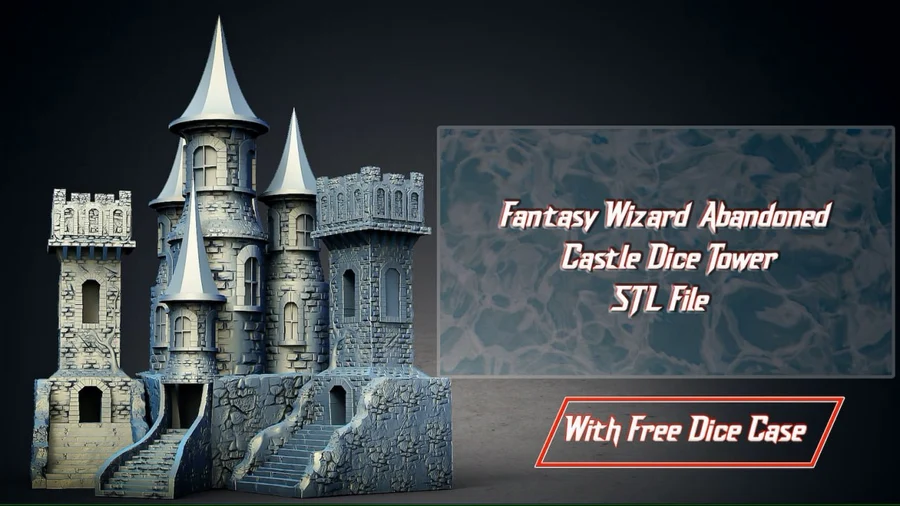 Fantasy Wizard Abandoned Castle 3D printable STL model