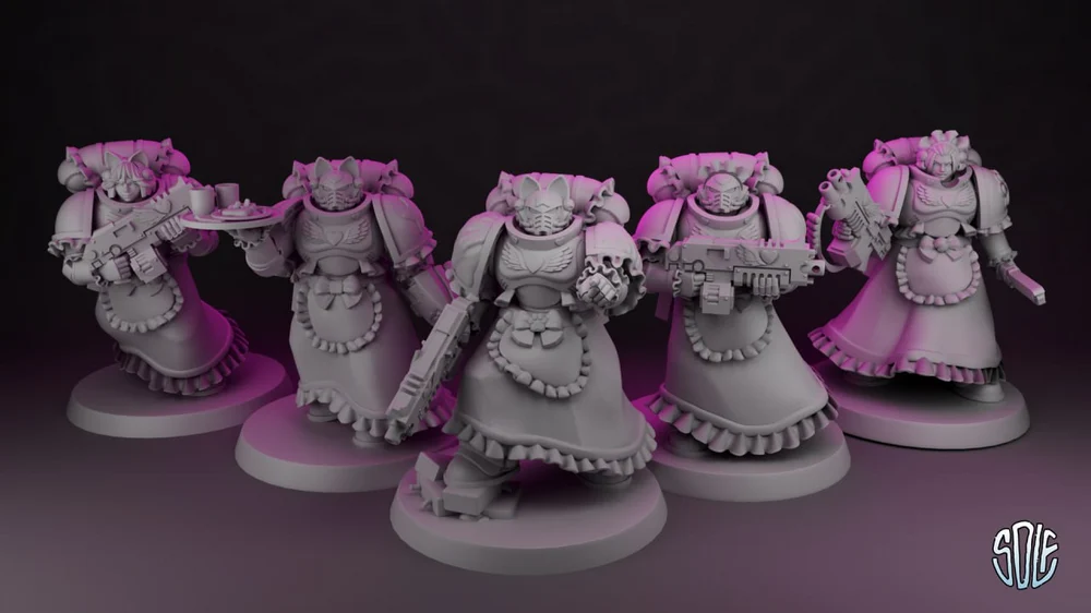 Modular Terminator Maidmarine — Warhammer 40K / Anime Alt 3D printable STL model