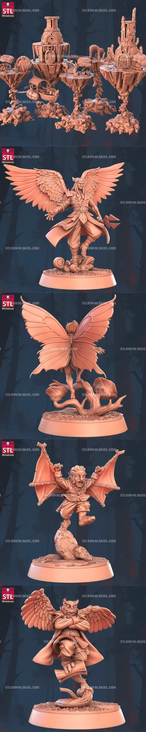 Floating Islands Set — Fantasy Terrain 3D printable STL model