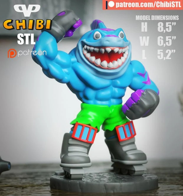 Streex Chibi – Street Sharks 3D printable STL model
