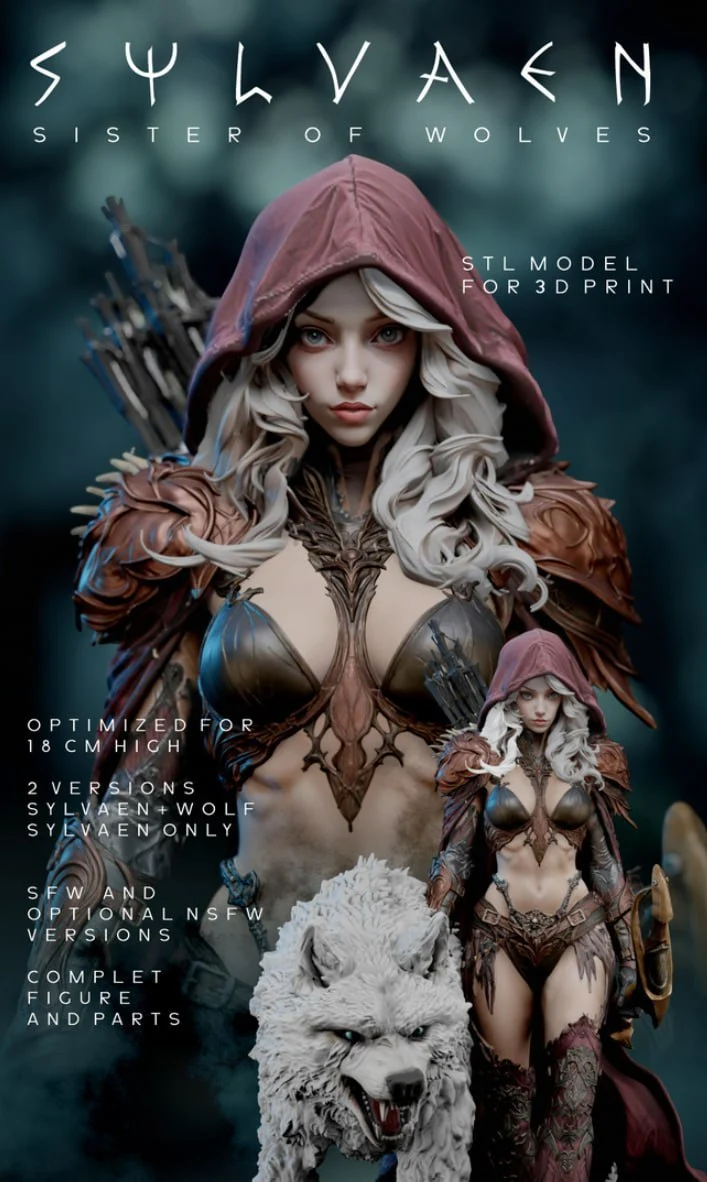 Sylvaen STL — Original Character STL render Sylvaen STL — Original Character 3D printable STL model