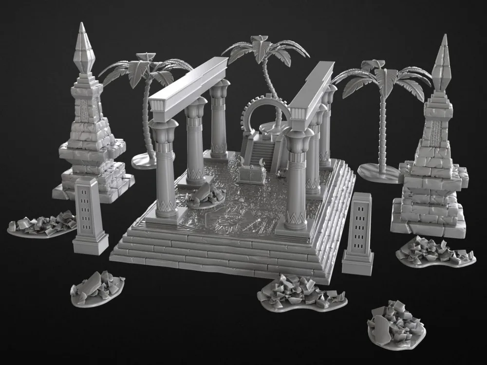 Temple of the Funeral Kings STL render Temple of the Funeral Kings 3D printable STL model