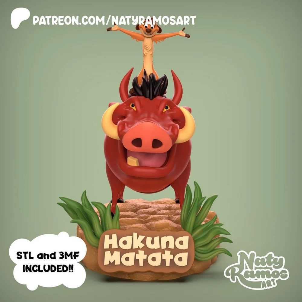 Timon & Pumbaa — The Lion King 3D printable STL model