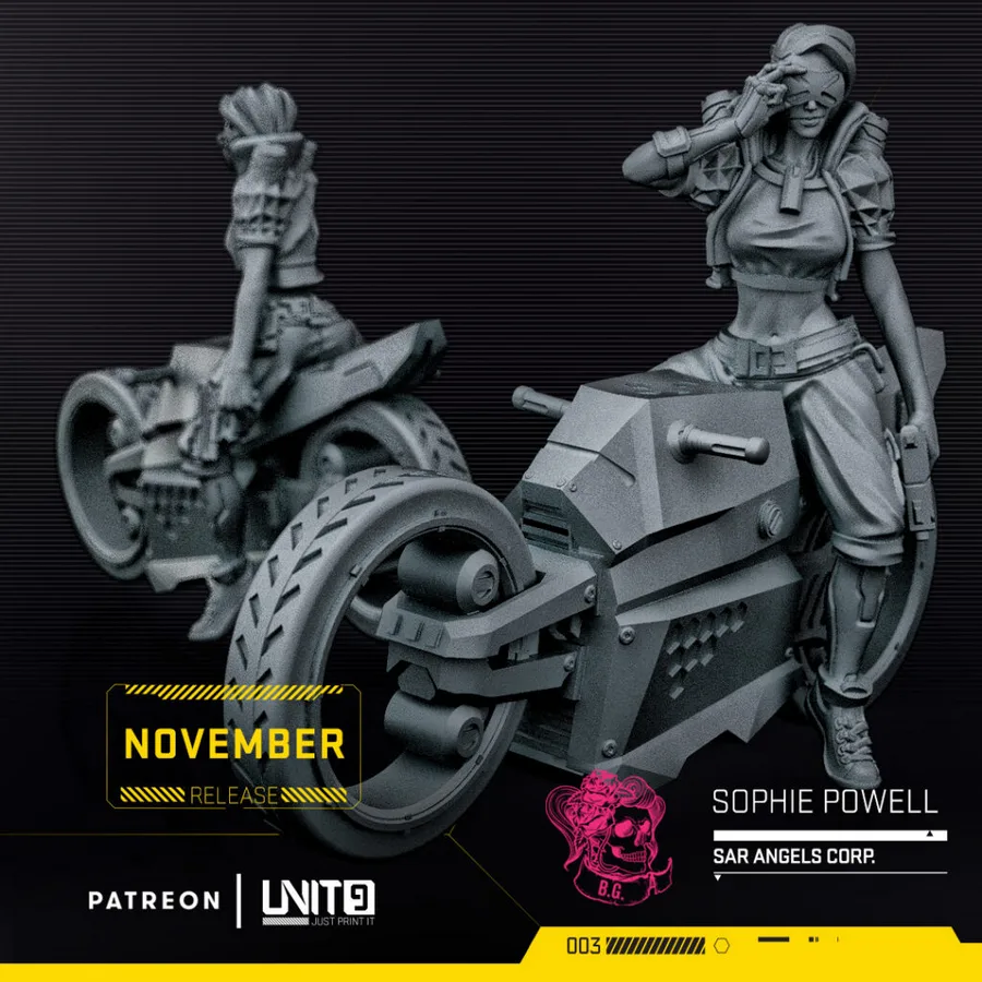 Sophie Powell on Motorcycle 3D printable STL model