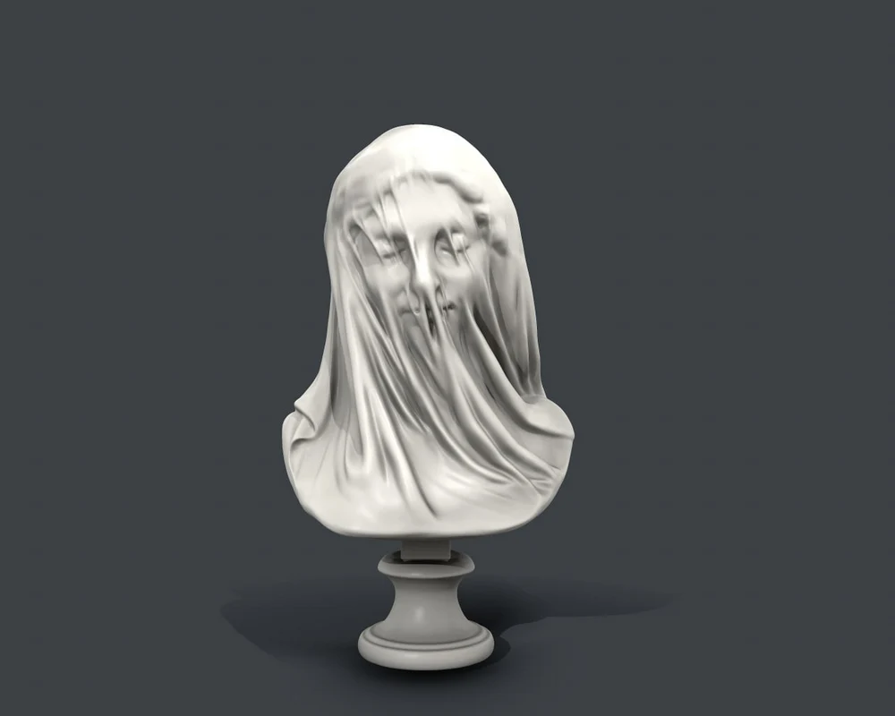 Veiled Virgin Sculpture — Fine Art Replica 3D printable STL model