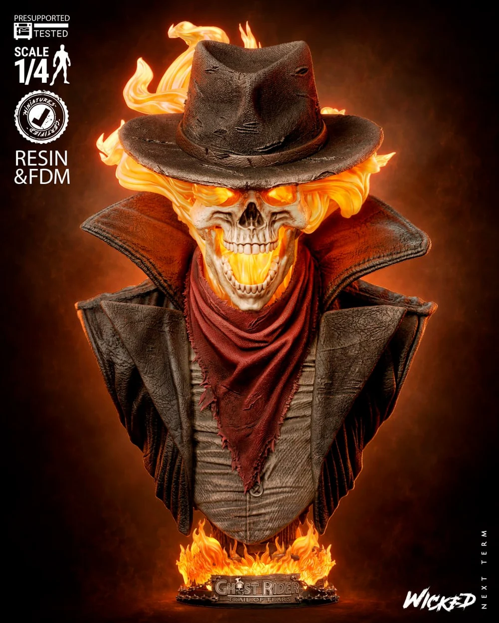 Ghost Rider (Billy Bust) — Marvel STL render Ghost Rider (Billy Bust) — Marvel 3D printable STL model