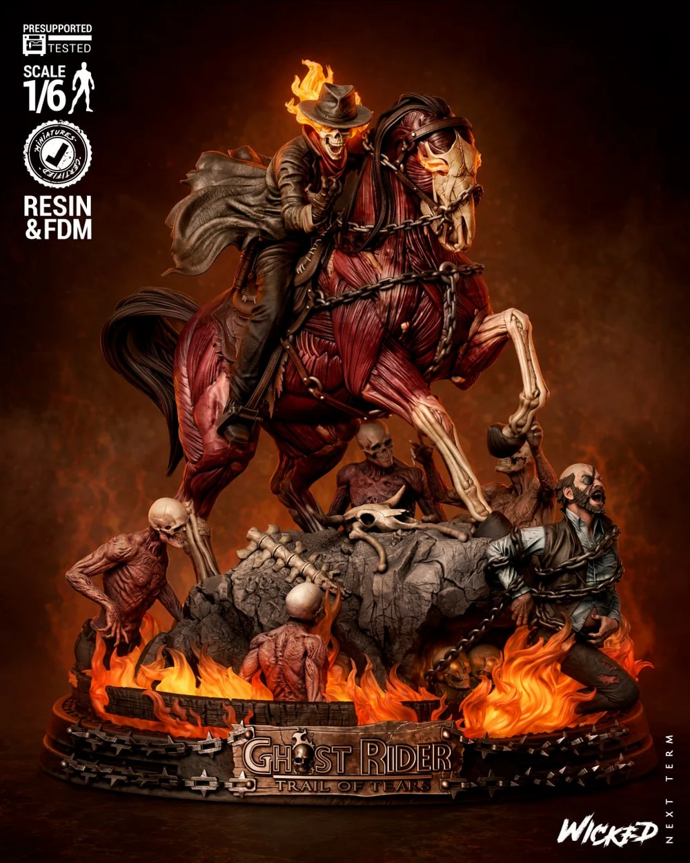 Ghost Rider (Caleb & Billy Diorama v2) — Marvel 3D printable STL model