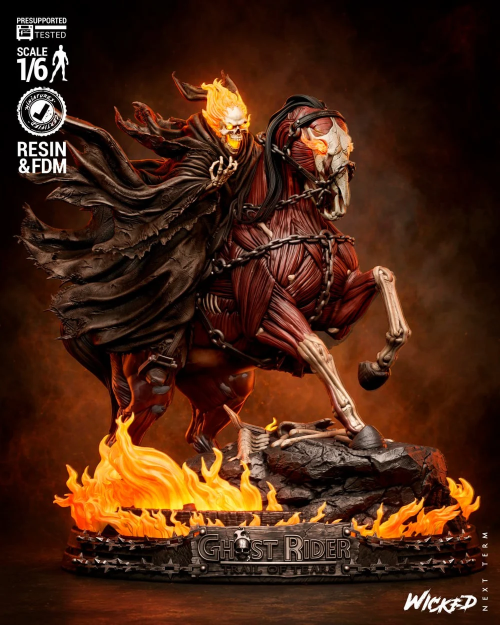 Ghost Rider (Caleb Sculpture) — Marvel 3D printable STL model