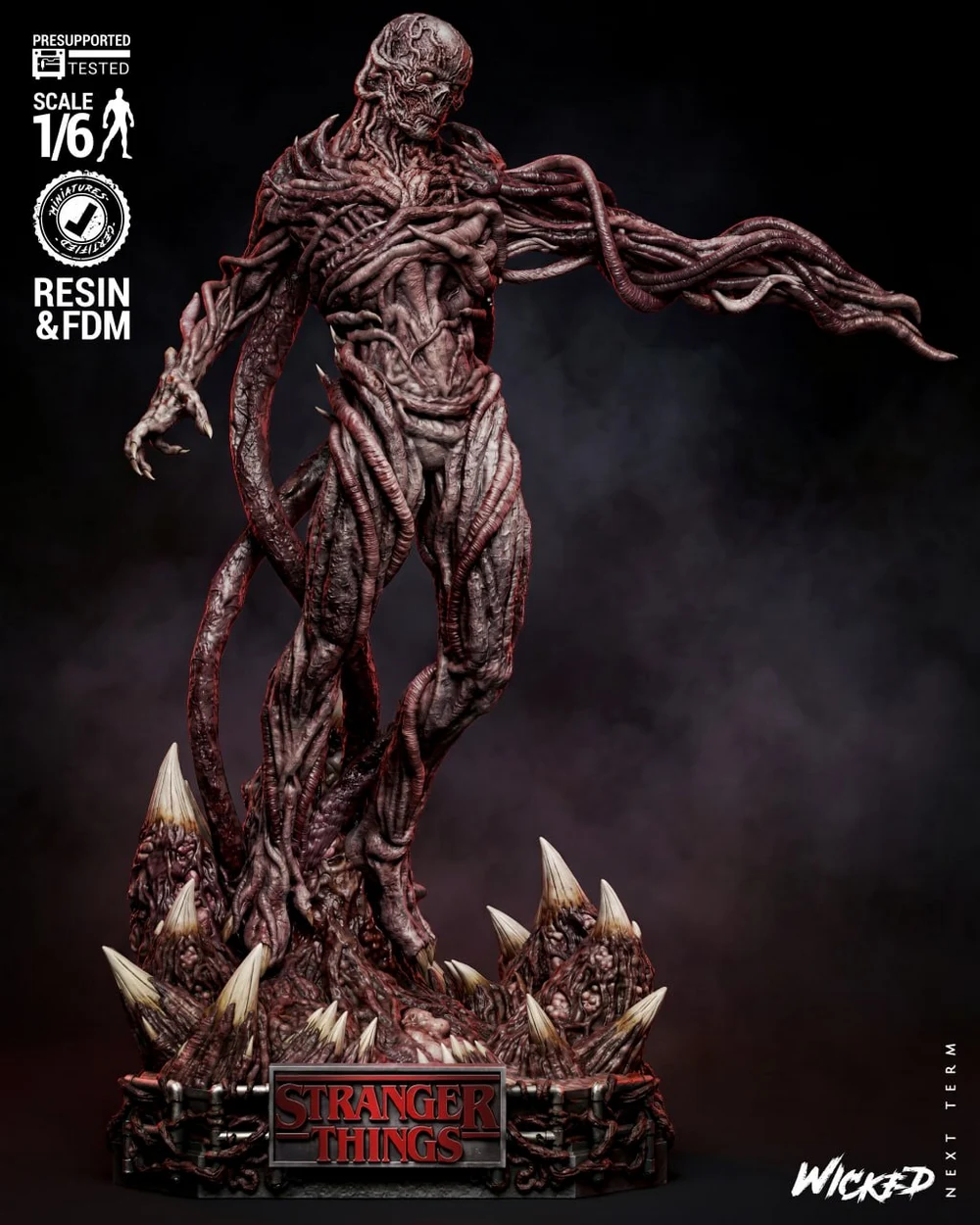 Vecna Sculpture — Stranger Things STL render Vecna Sculpture — Stranger Things 3D printable STL model