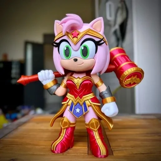Wonder Amy (Amy Rose x Wonder Woman) — Sonic the Hedgehog / DC Comics 3D printable STL model