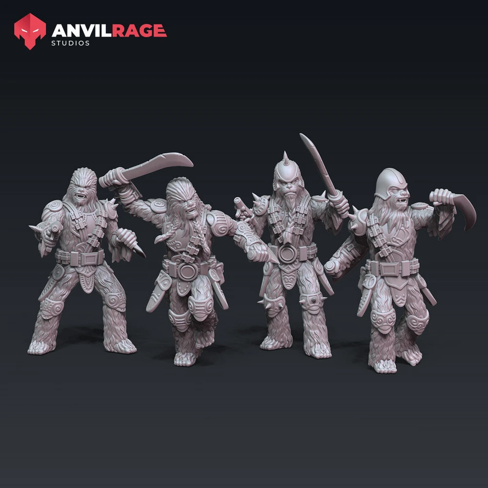 Wookiee Squad Combat — Star Wars STL render Wookiee Squad Combat — Star Wars 3D printable STL model