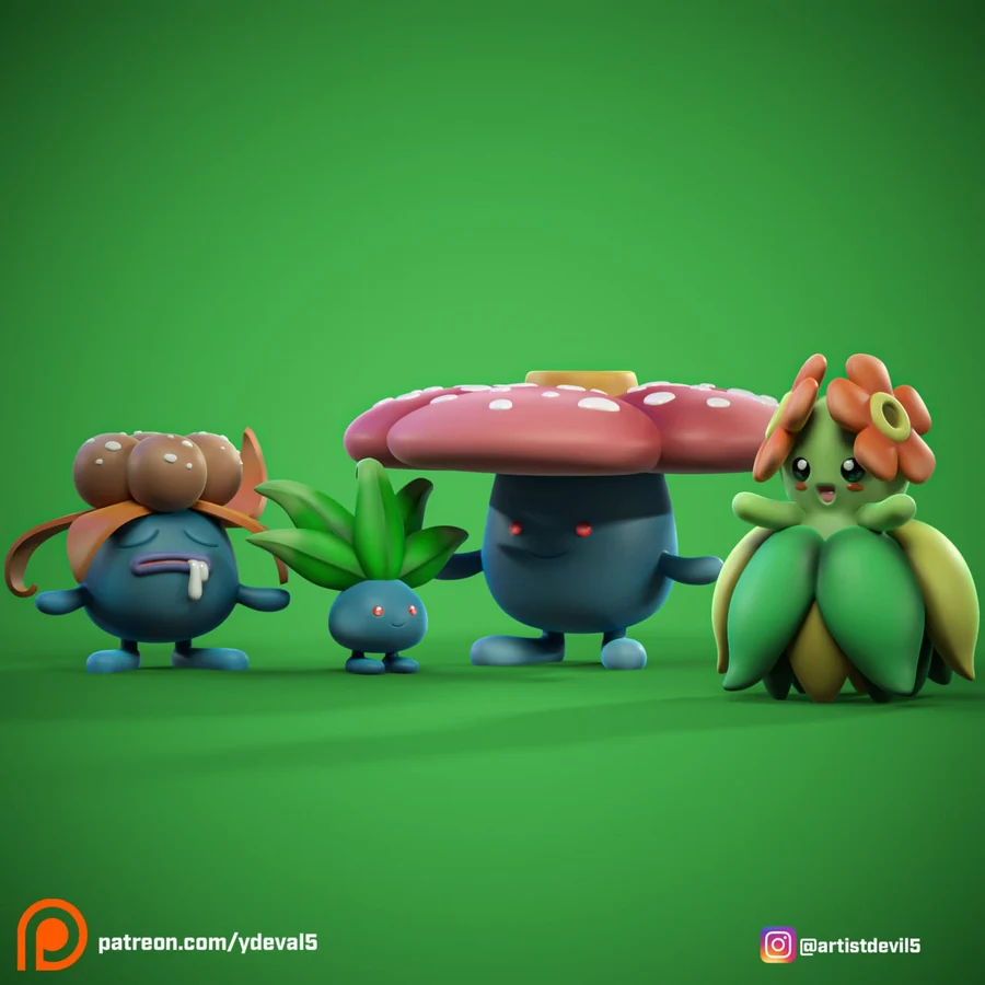 Oddish Evolutions – Pokémon 3D printable STL model
