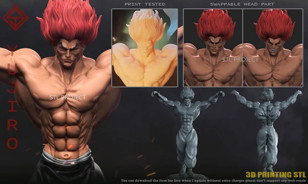 Yujiro — Baki the Grappler 3D printable STL model
