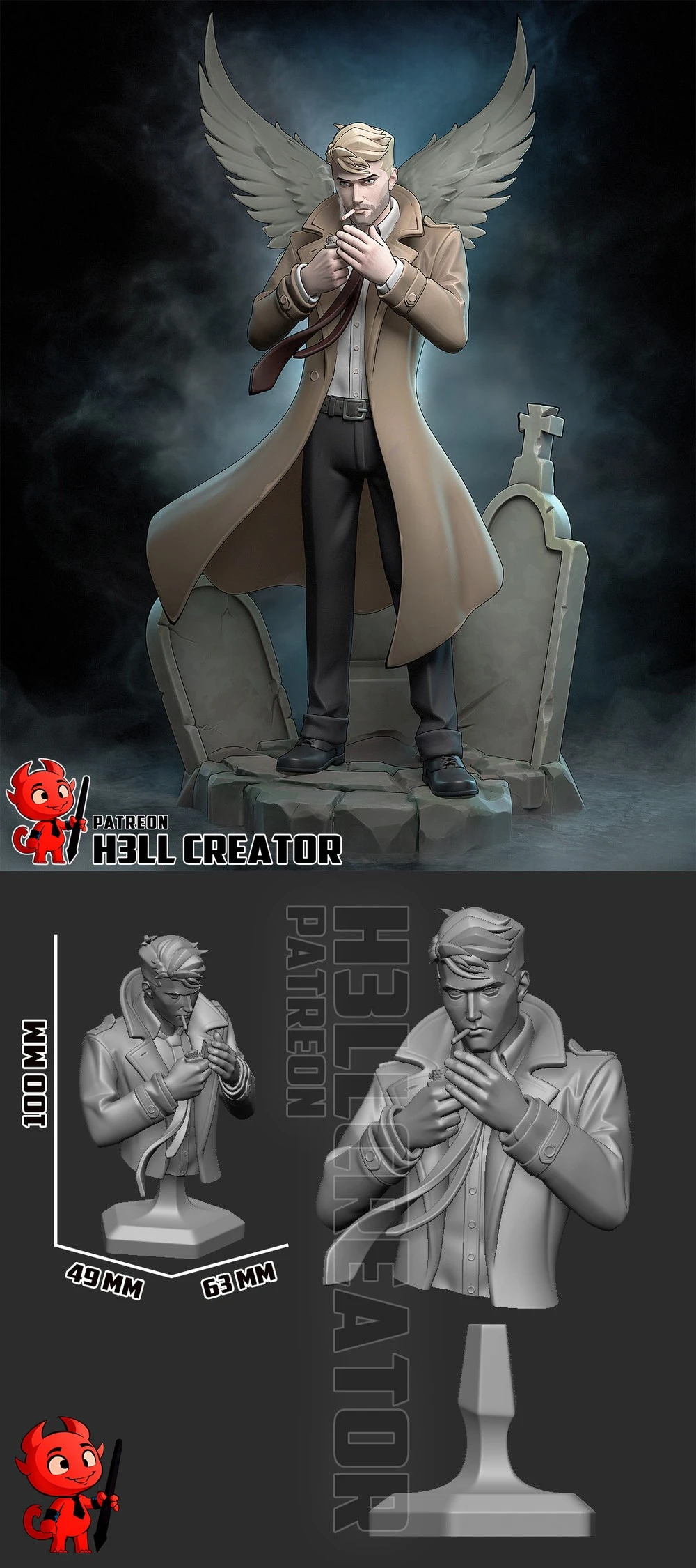 John Constantine — DC Comics / Vertigo 3D printable STL model
