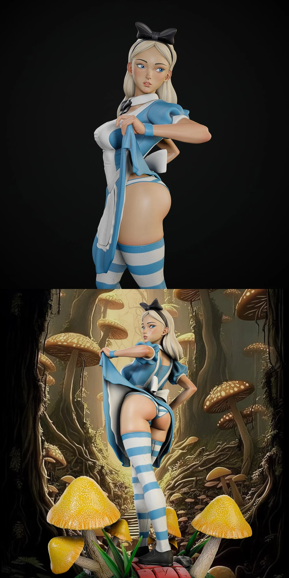 Alice — Alice in Wonderland STL render Alice — Alice in Wonderland 3D printable STL model