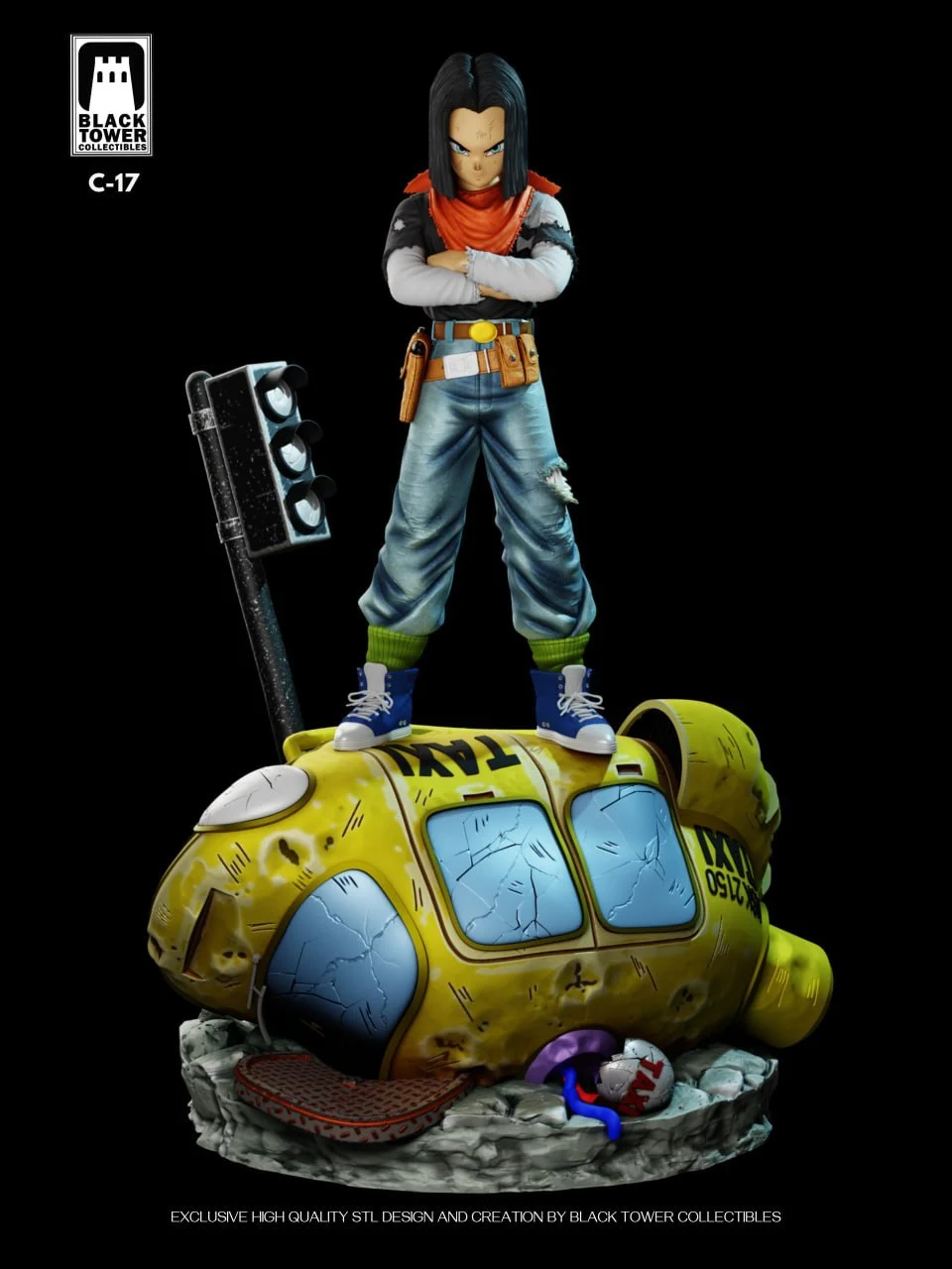 Android 17 — Dragon Ball Z STL render Android 17 — Dragon Ball Z 3D printable STL model