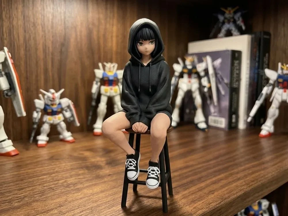 Anime Girl in a Hoodie 3D printable STL model