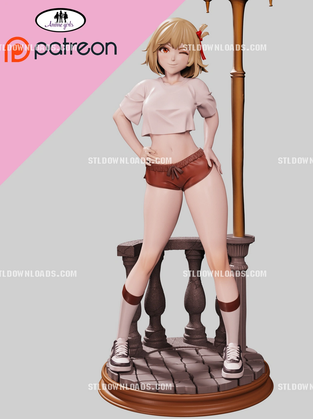 Chisato — Lycoris Recoil STL render Chisato — Lycoris Recoil 3D printable STL model