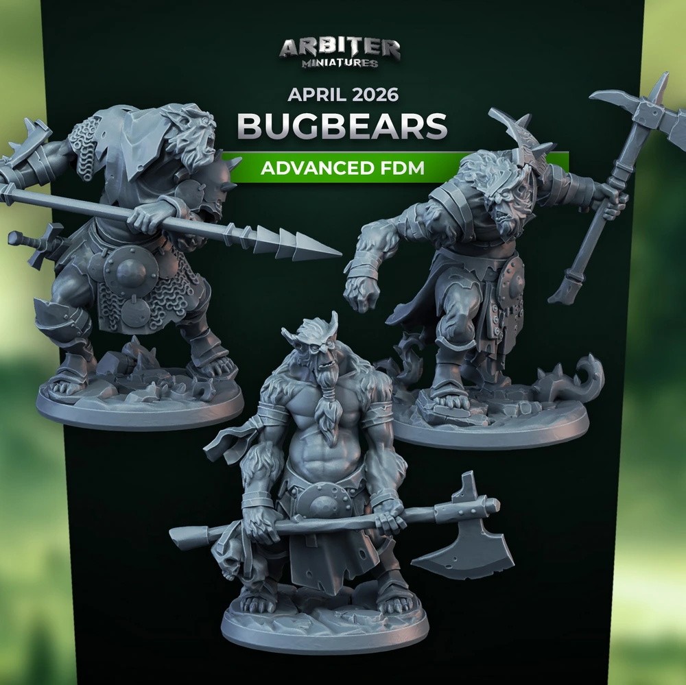 Arbiter Miniatures — April 2026 STL render Arbiter Miniatures — April 2026 3D printable STL model
