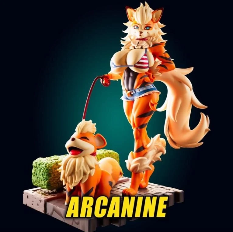 Arcanine & Growlithe — Pokémon 3D printable STL model