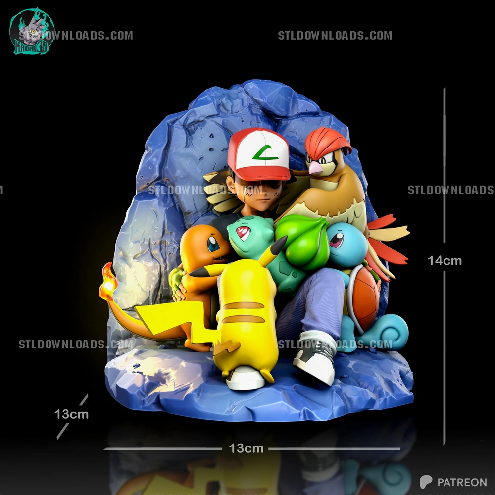 Ash — Pokémon 3D printable STL model