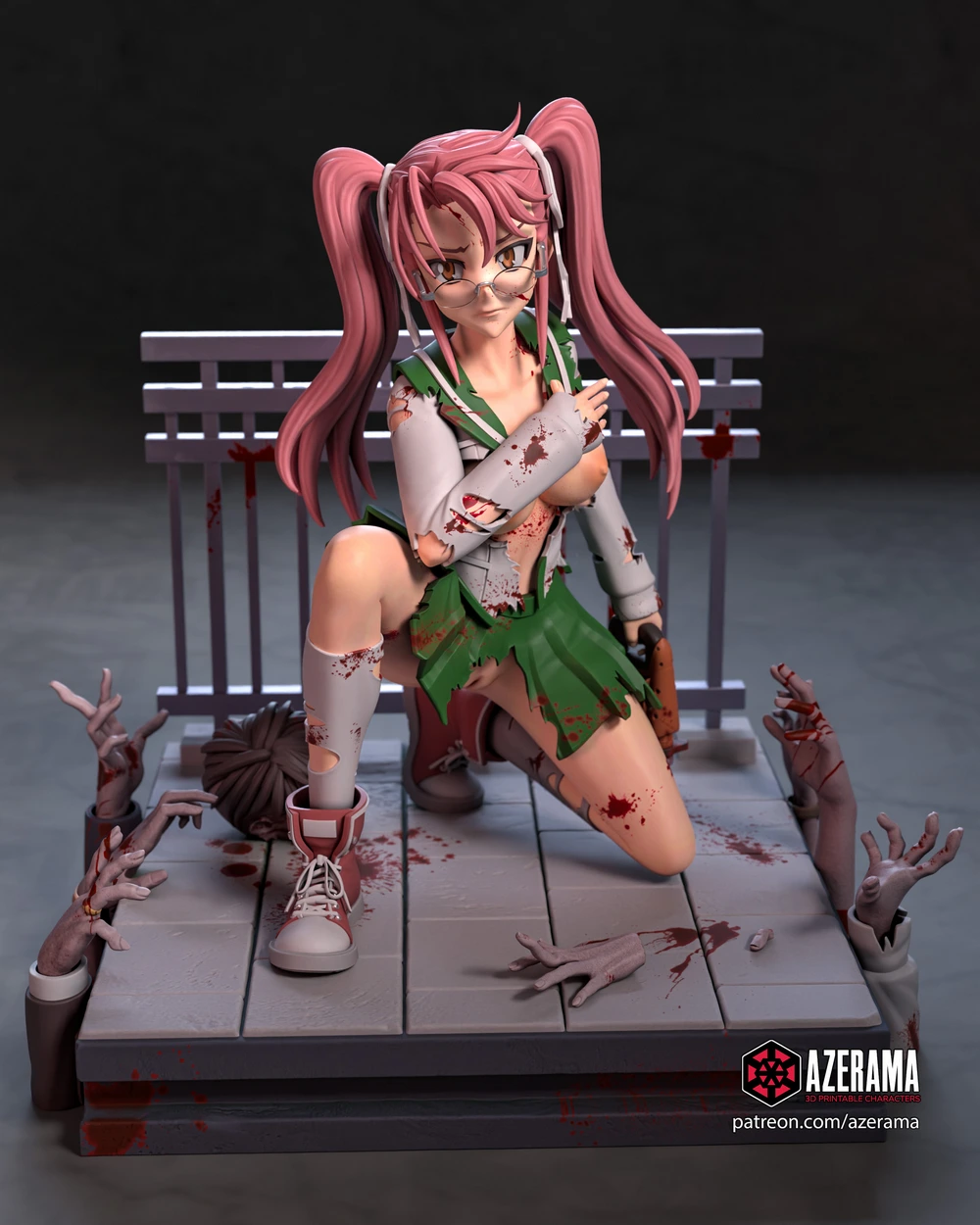 Saya Takagi — Highschool of the Dead 3D printable STL model