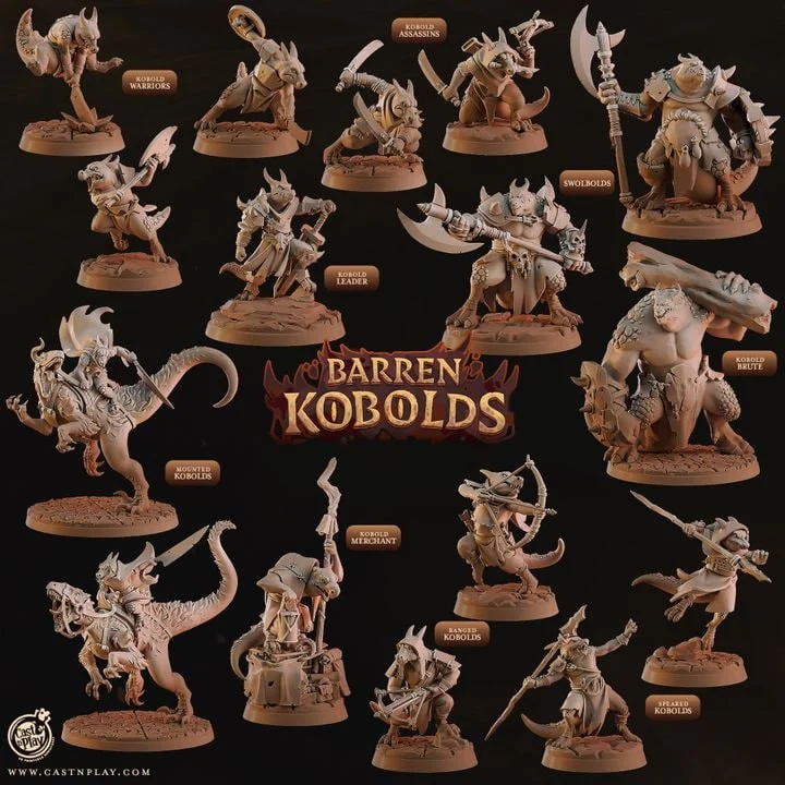 Barren Kobolds — Fantasy / D&D 3D printable STL model