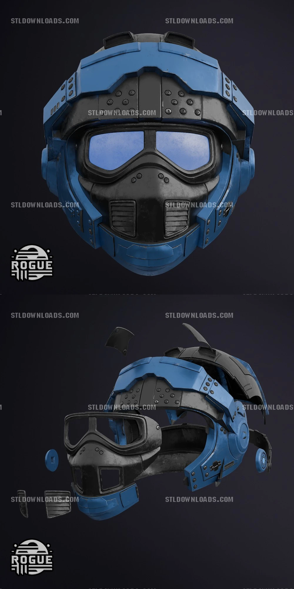 Benjamin Carmine Helmet — Gears of War / Cosplay 3D printable STL model