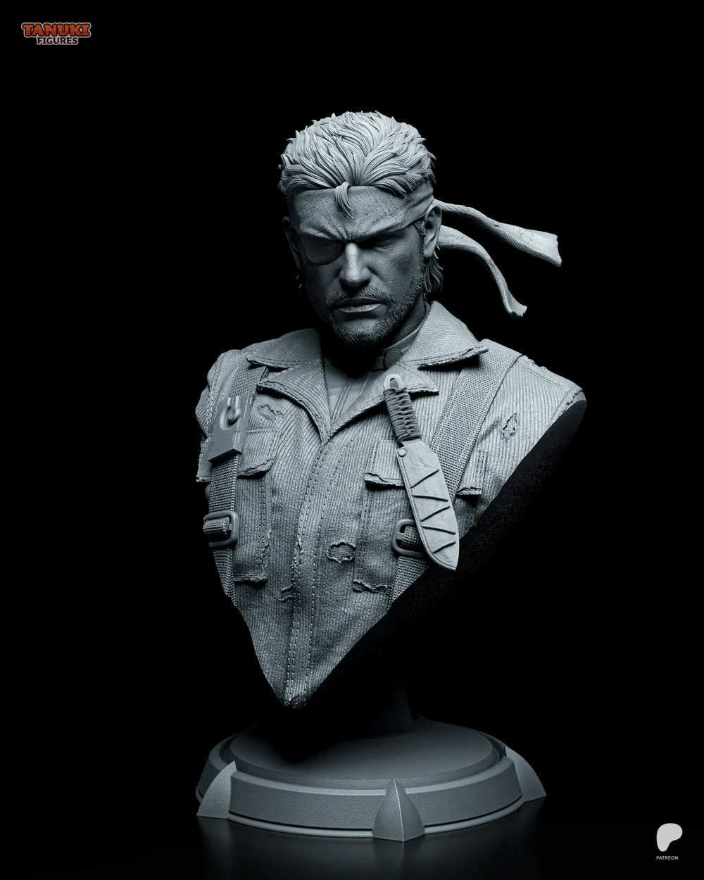 Big Boss Bust — Metal Gear Solid STL render Big Boss Bust — Metal Gear Solid 3D printable STL model
