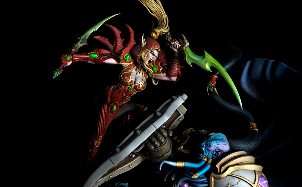 Vindicator Maraad vs Valeera Sanguinar — World of Warcraft 3D printable STL model