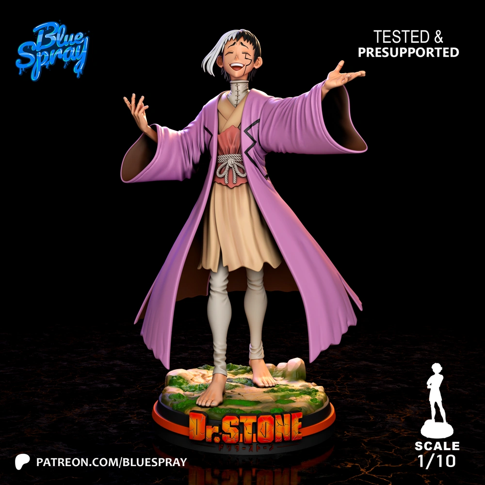 Gen Asagiri — Dr. Stone STL render Gen Asagiri — Dr. Stone 3D printable STL model