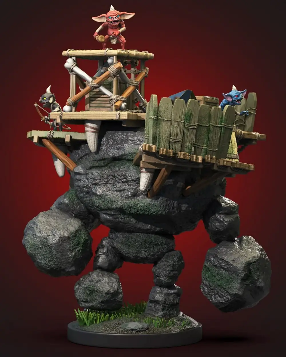 Bokoblin Stone Talus Fortress — The Legend of Zelda STL render Bokoblin Stone Talus Fortress — The Legend of Zelda 3D printable STL model