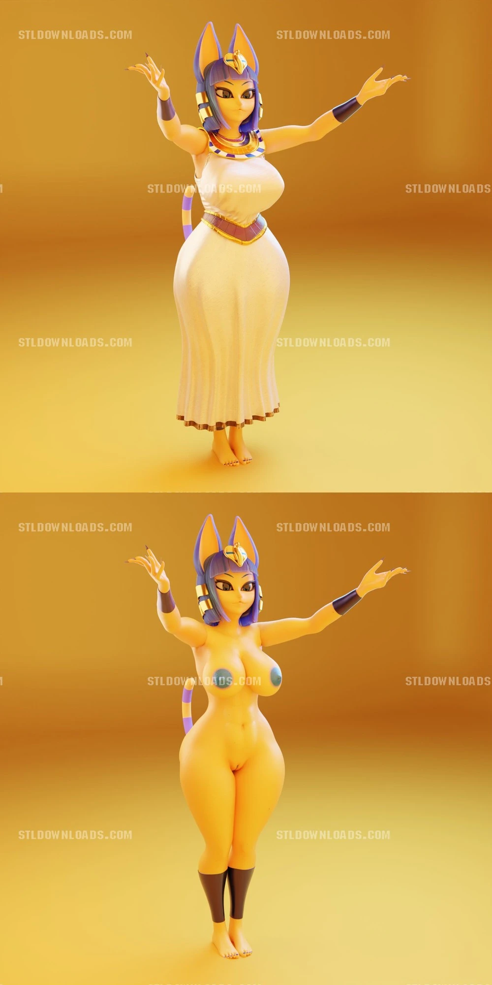 Ankha — Animal Crossing STL render Ankha — Animal Crossing 3D printable STL model